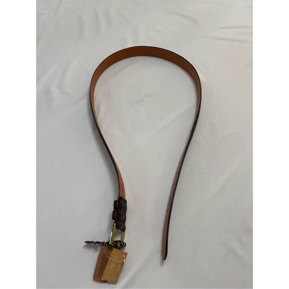 Vtg COACH 7602 Brown Belt Men’s 42 Cowhide Leather Solid Brass Buckle USA NOS - Picture 7 of 11